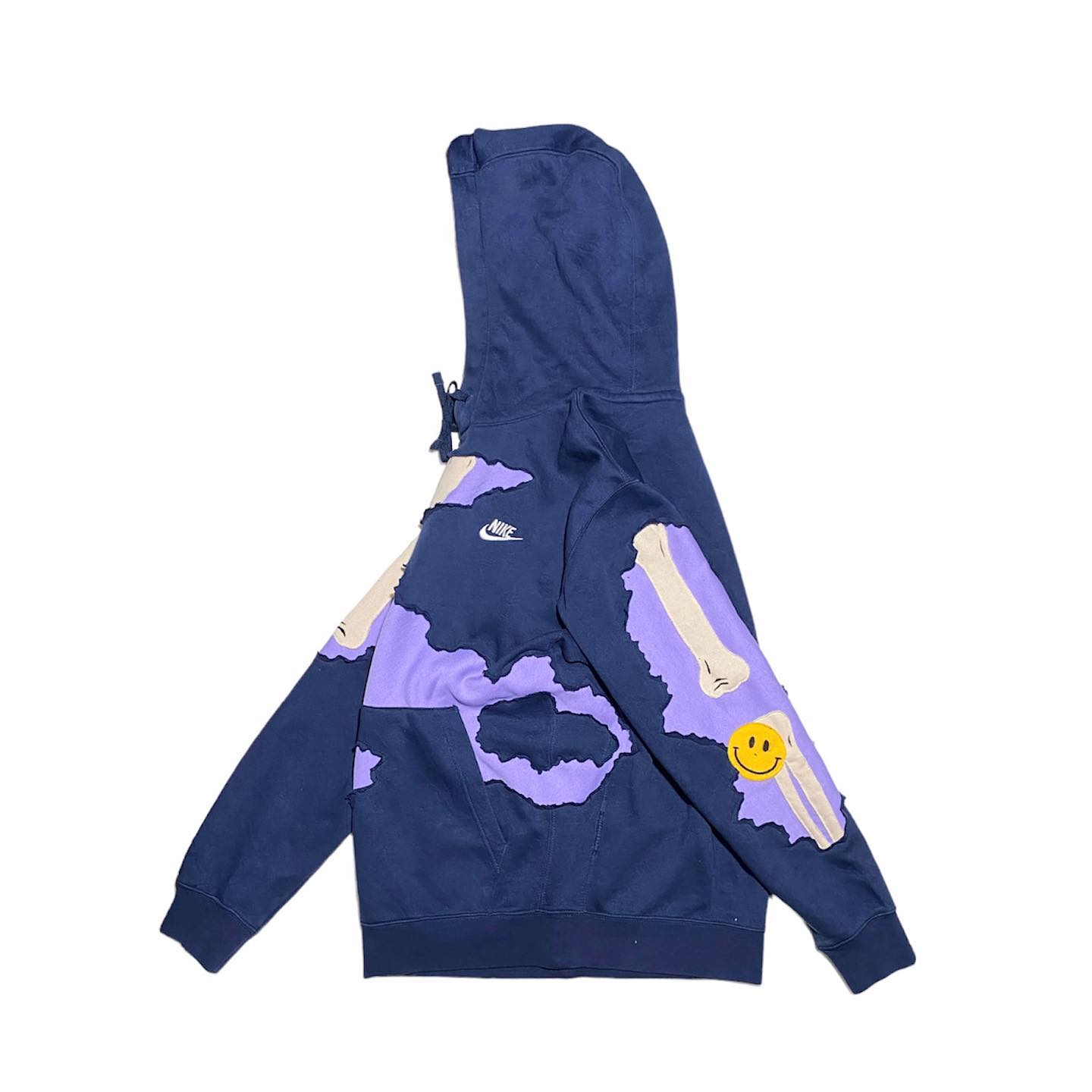 Reworked Nike Rip Skeleton Hoodie Black/Purple