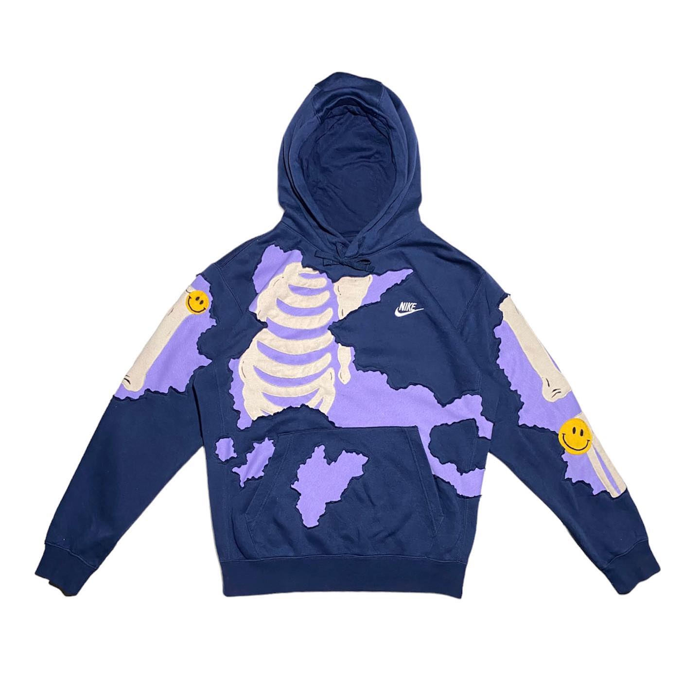 Reworked Nike Rip Skeleton Hoodie Black/Purple