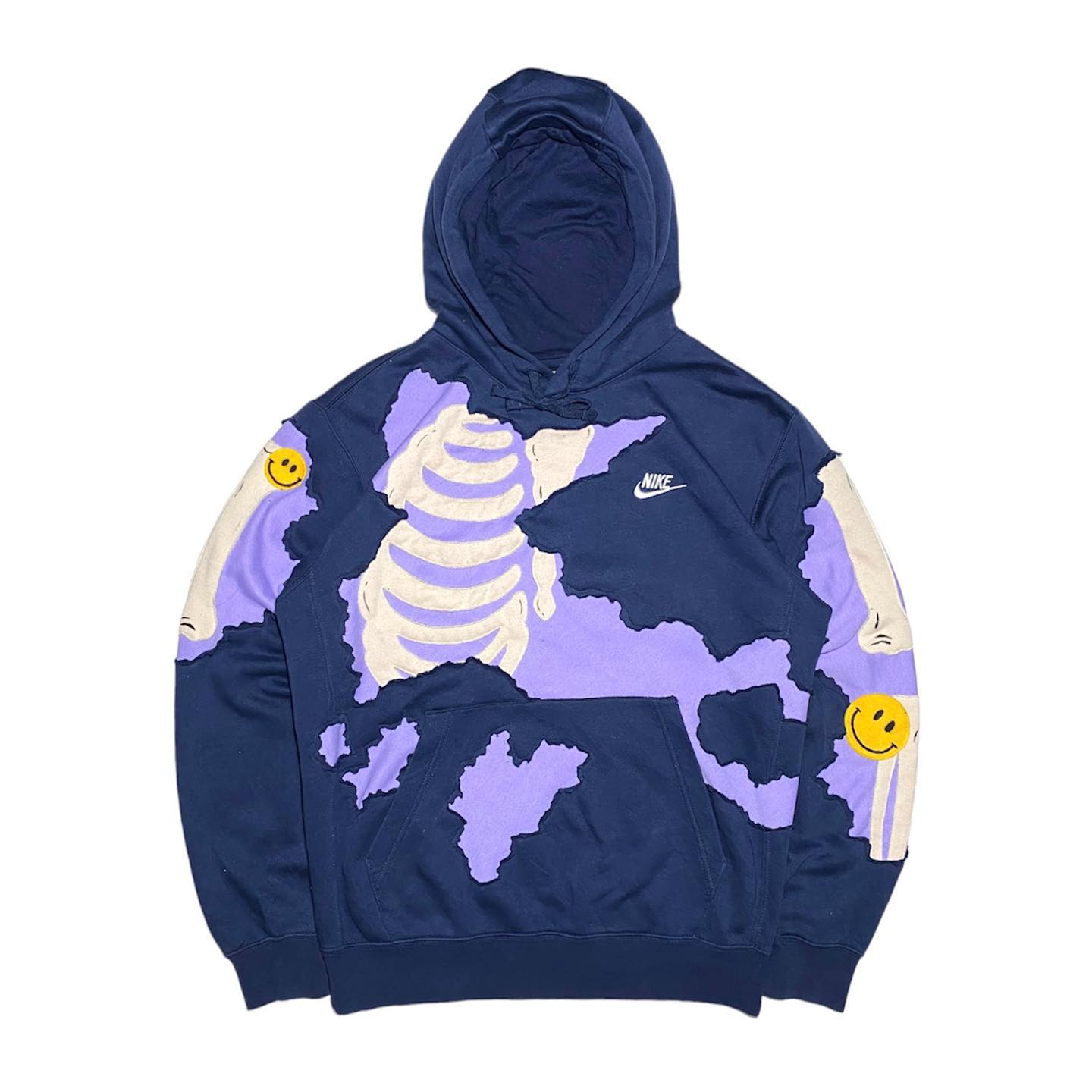 Reworked Nike Rip Skeleton Hoodie Black/Purple