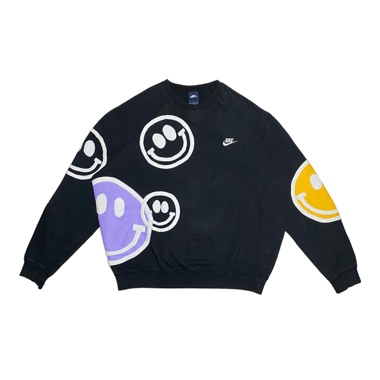 Reworked Nike Smiley Sweatshirt Black/Purple