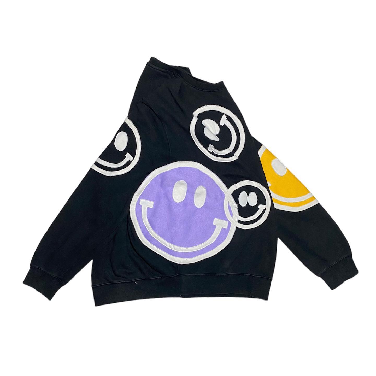 Reworked Nike Smiley Sweatshirt Black/Purple