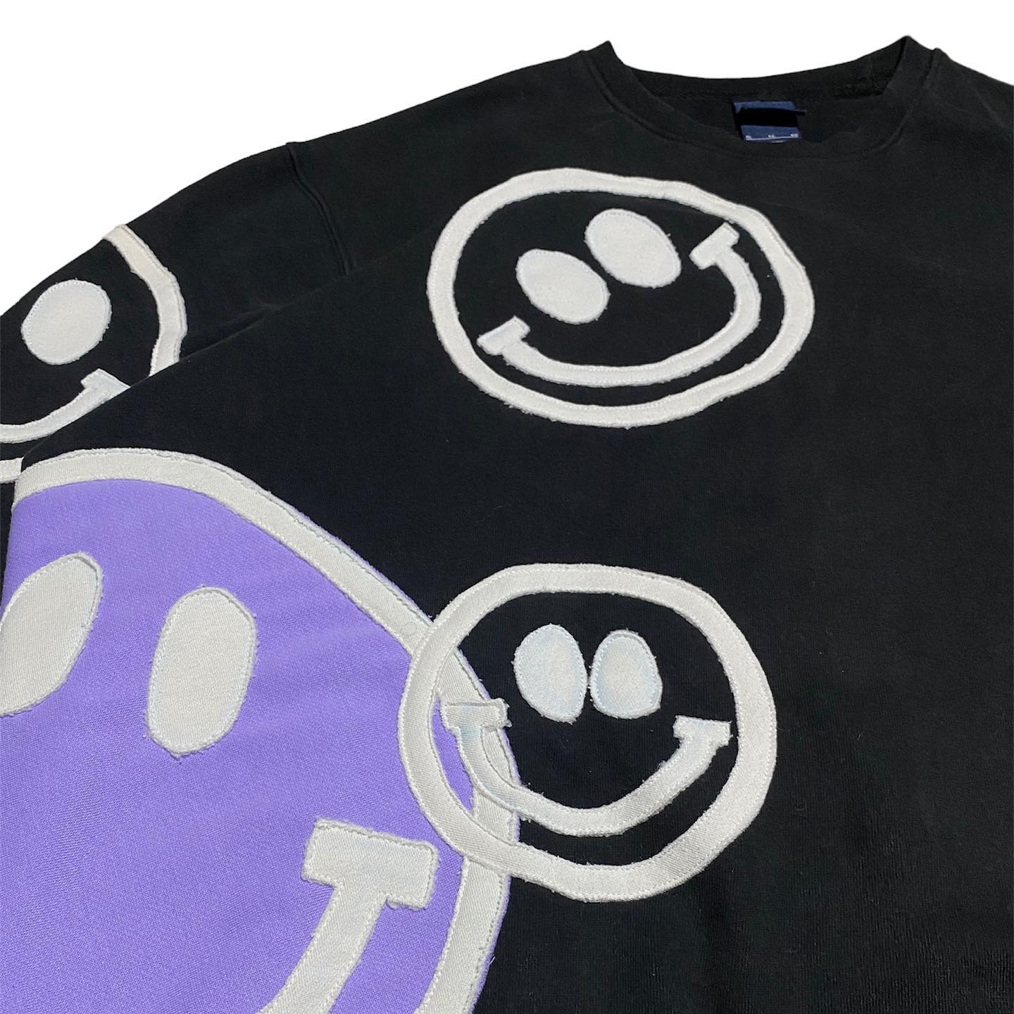 Reworked Nike Smiley Sweatshirt Black/Purple