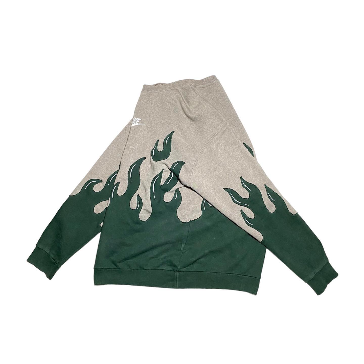 Reworked Nike Flames Sweatshirt Gray/Green