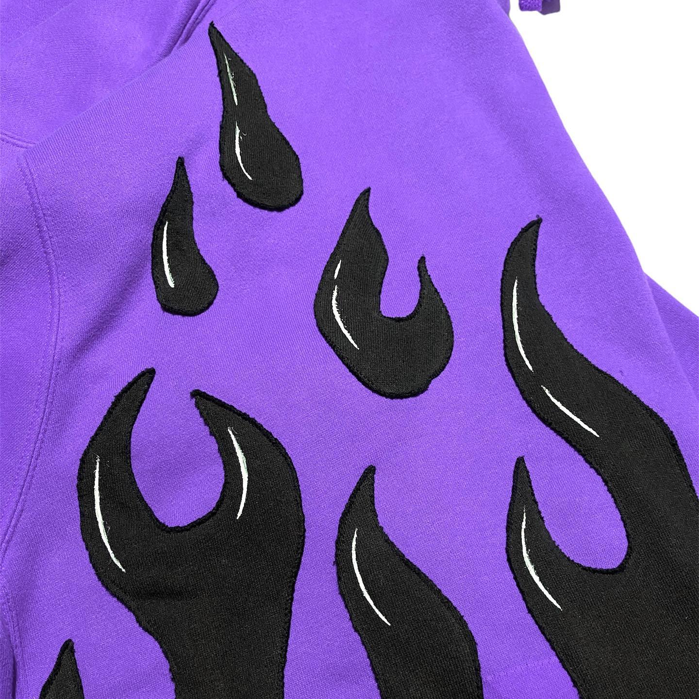 Reworked Nike Flames Hoodie Violet/Black