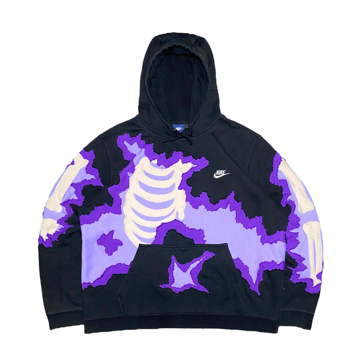 Reworked Nike Purple Skeleton Hoodie