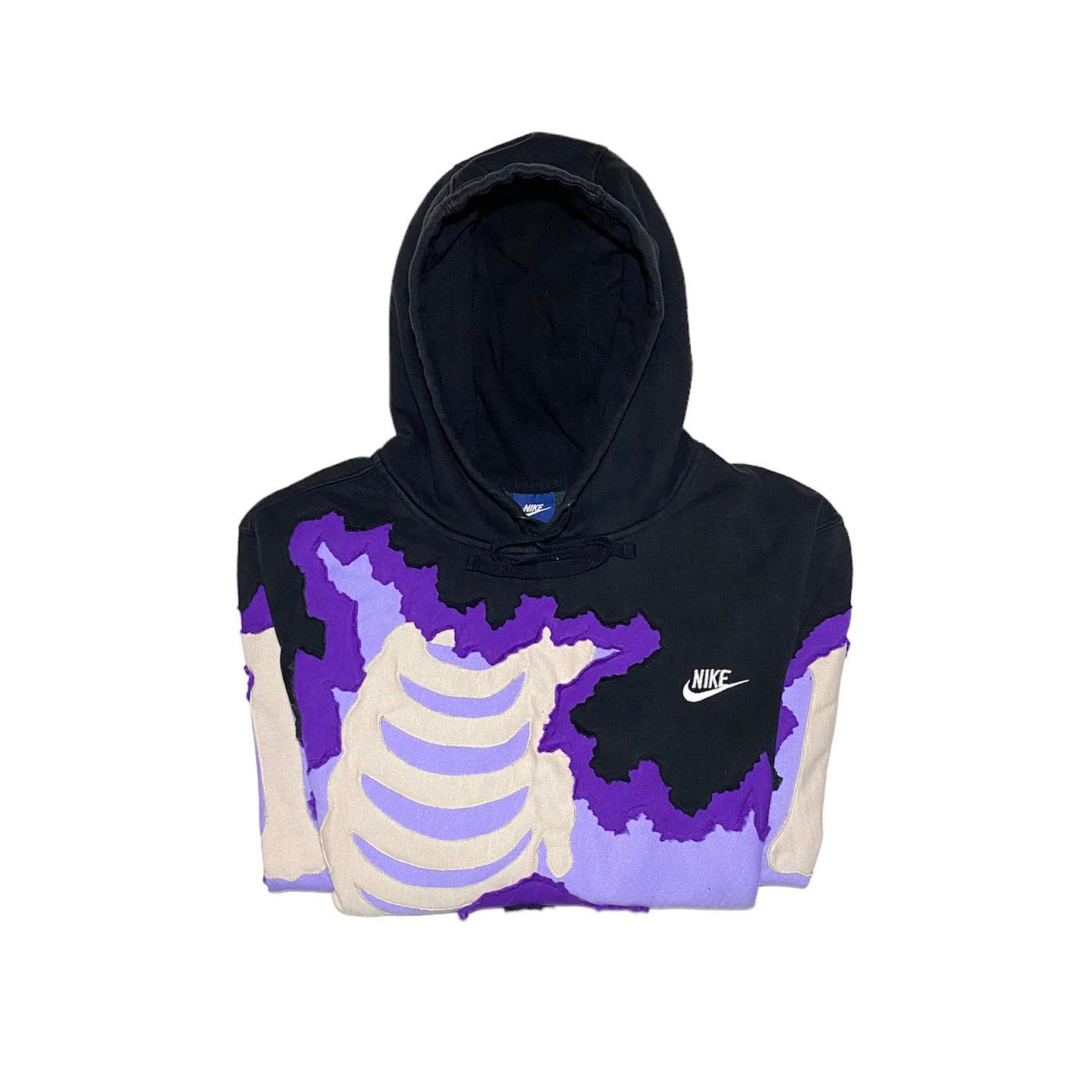 Reworked Nike Purple Skeleton Hoodie