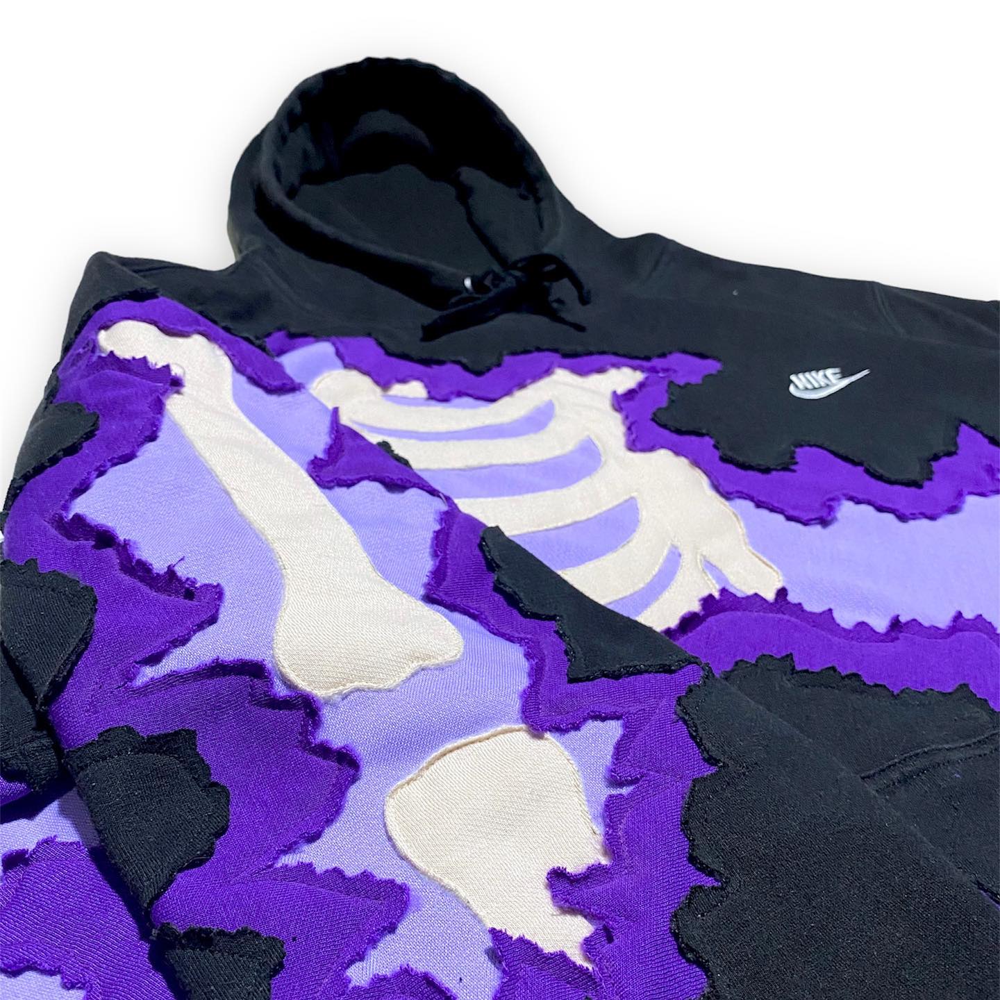 Reworked Nike Purple Skeleton Hoodie