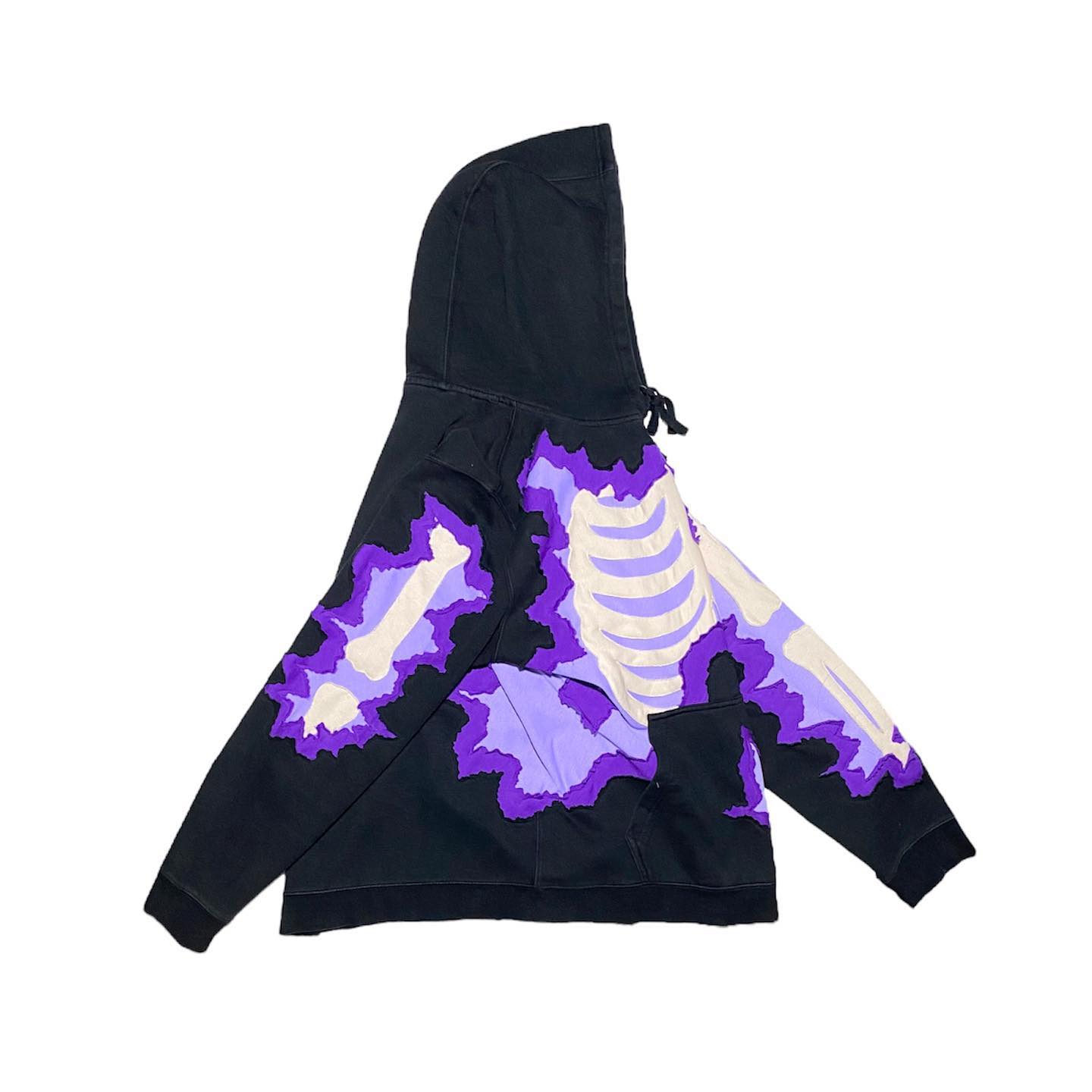 Reworked Nike Purple Skeleton Hoodie