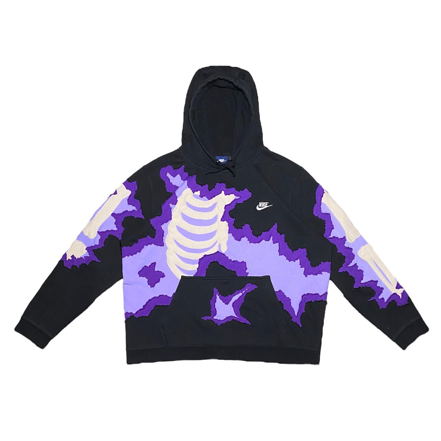 Reworked Nike Purple Skeleton Hoodie