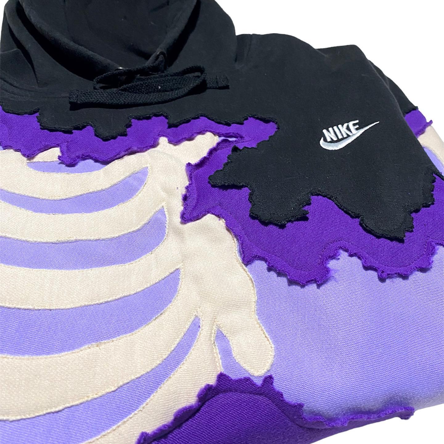 Reworked Nike Purple Skeleton Hoodie