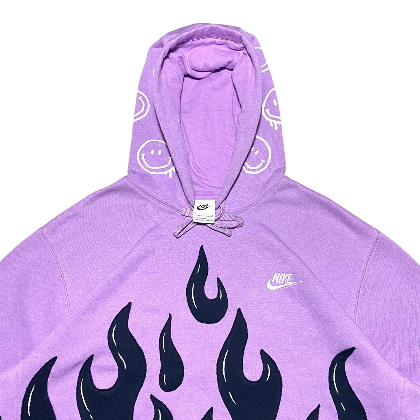 Reworked Nike Purple Flames Hoodie