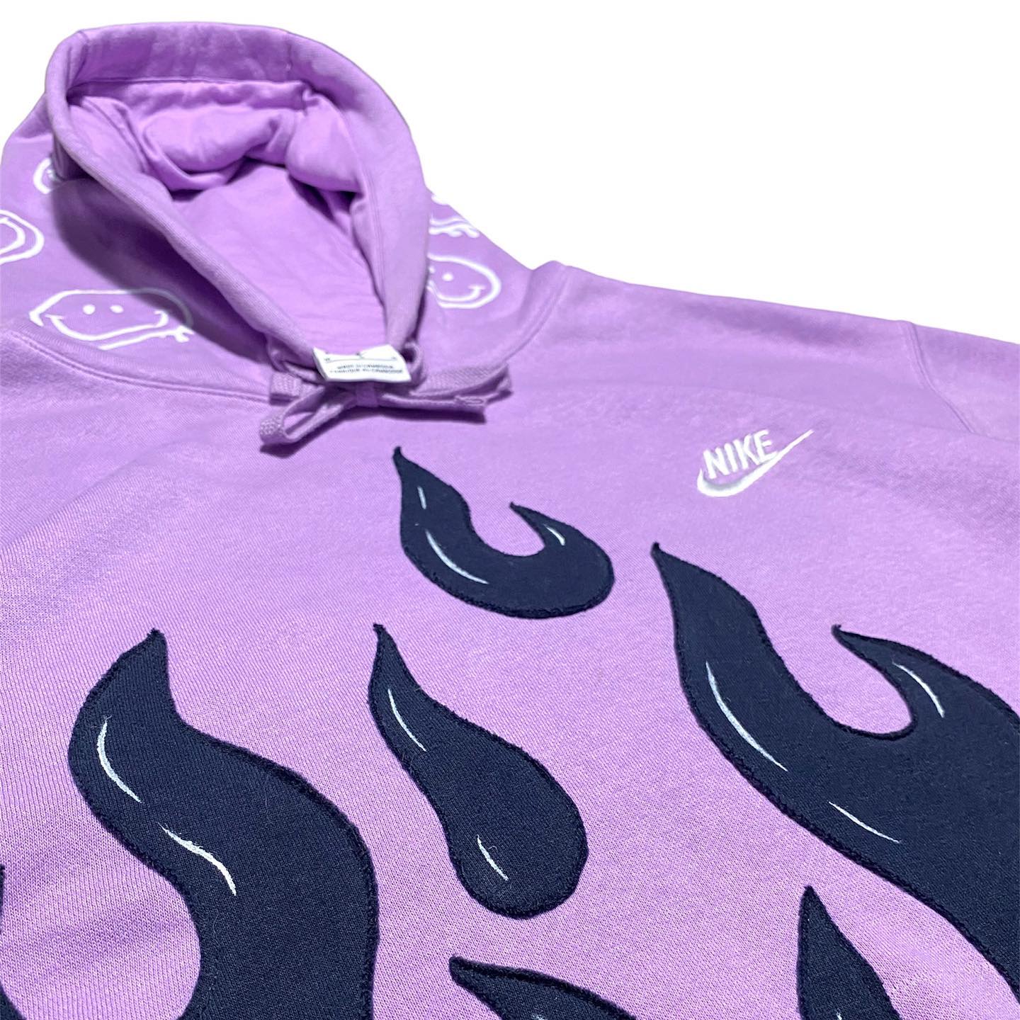 Reworked Nike Purple Flames Hoodie