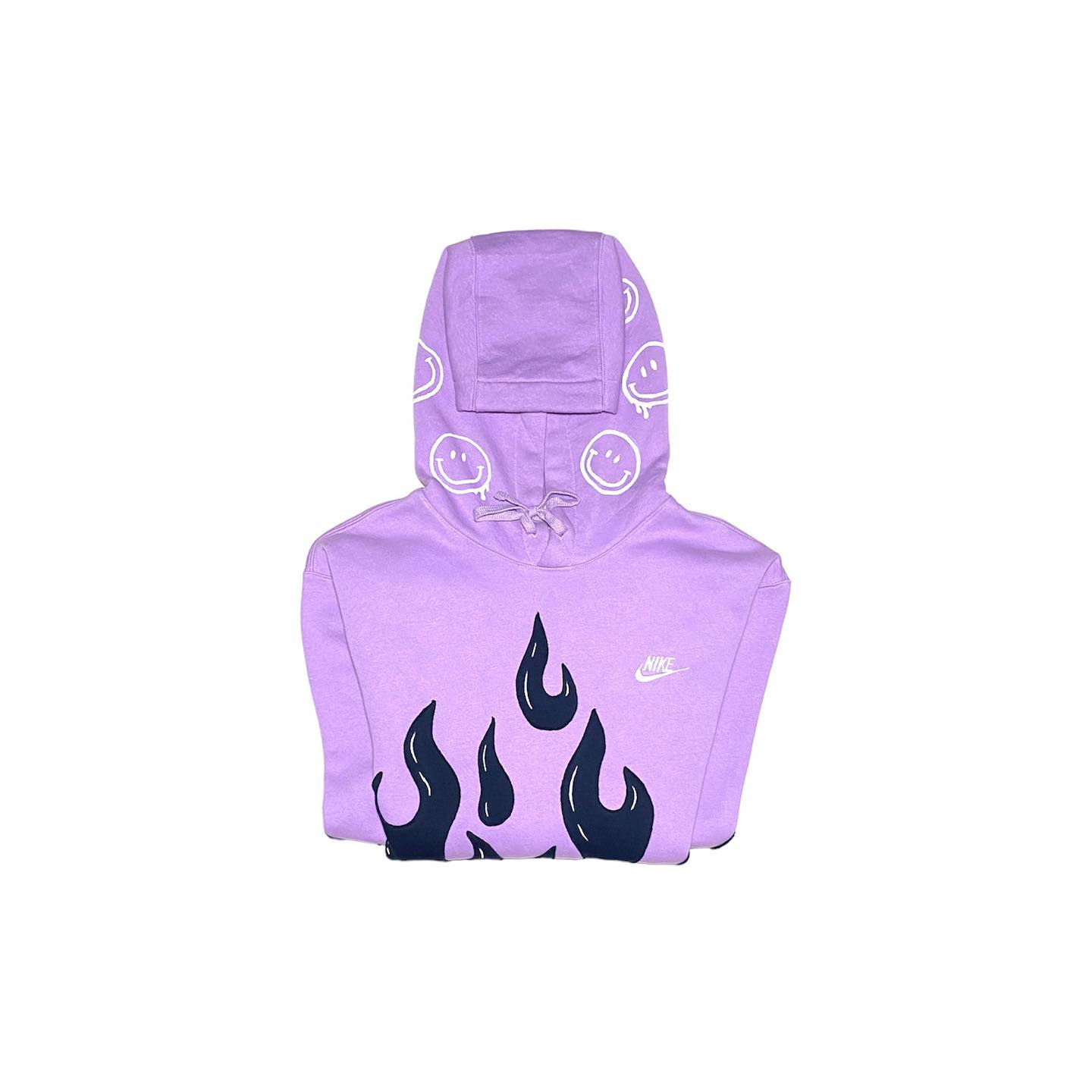 Reworked Nike Purple Flames Hoodie