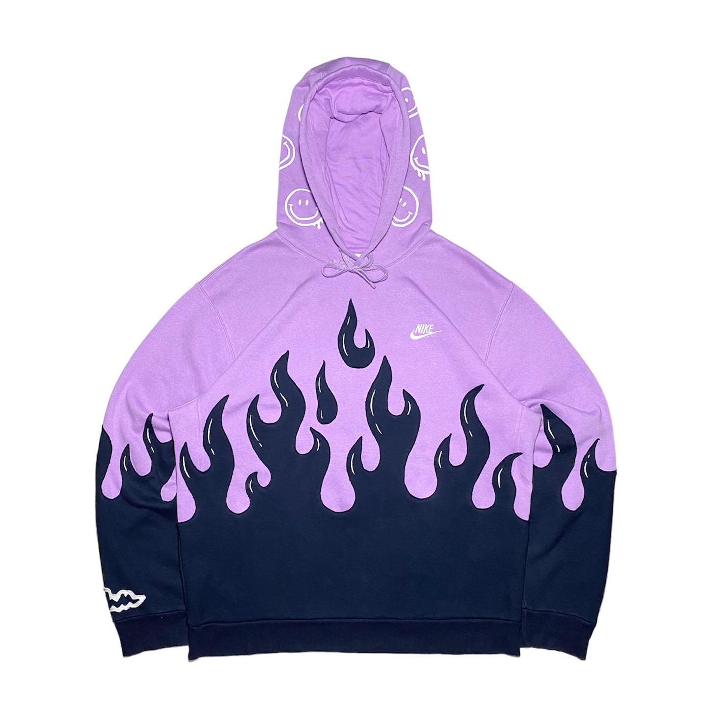 Reworked Nike Purple Flames Hoodie