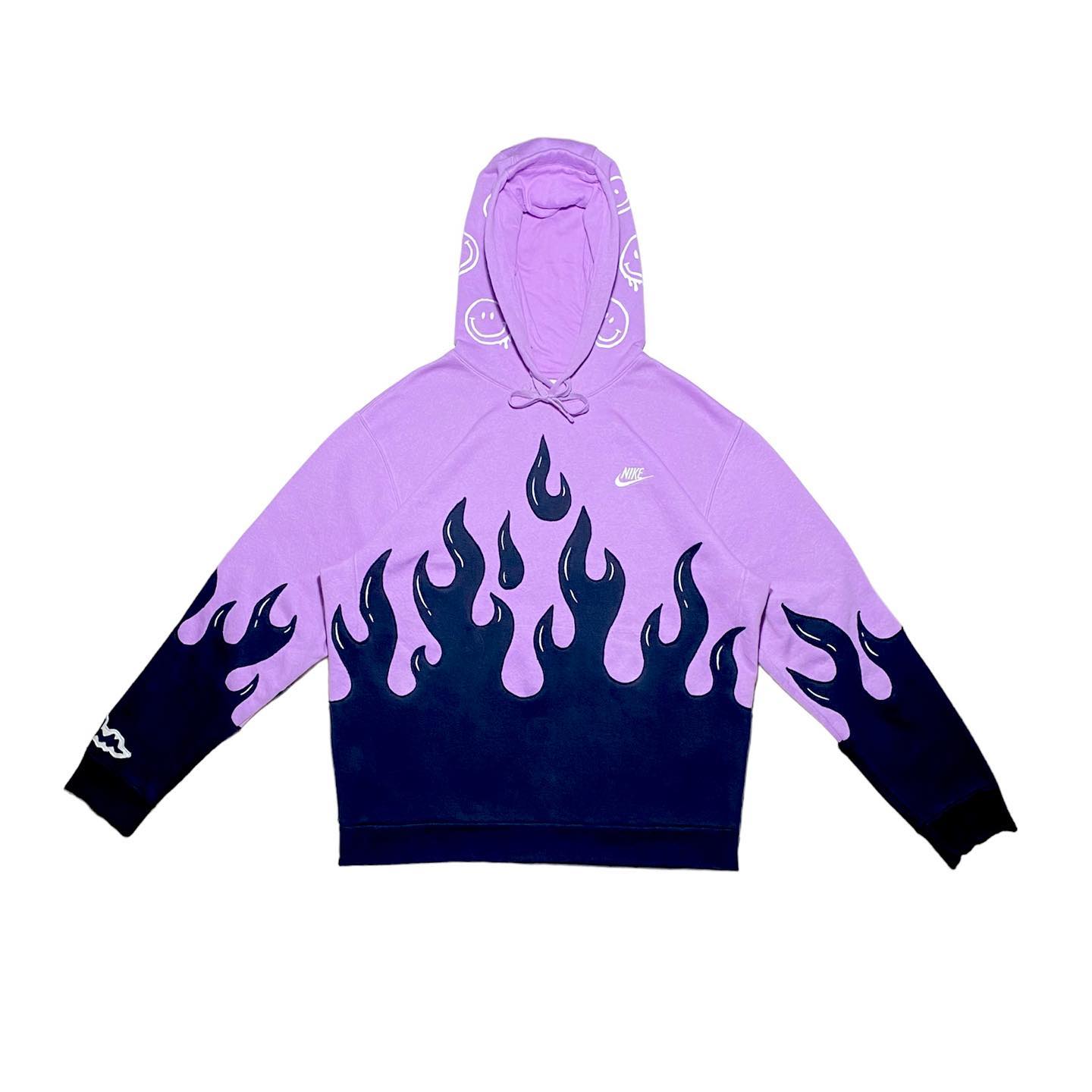 Reworked Nike Purple Flames Hoodie