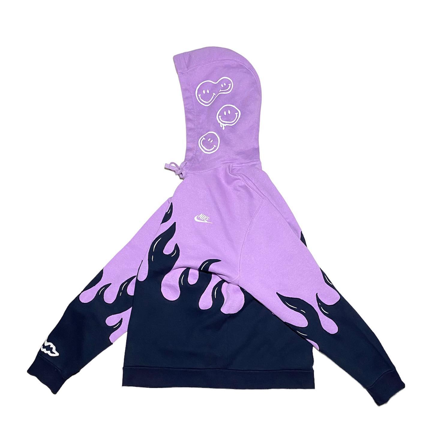 Reworked Nike Purple Flames Hoodie