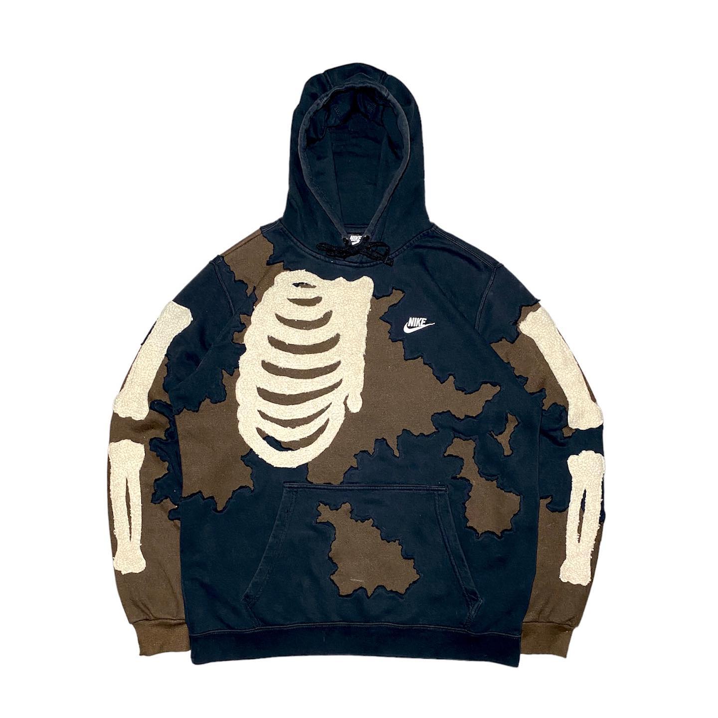 Reworked Nike Skeleton Rib Choco Hoodie