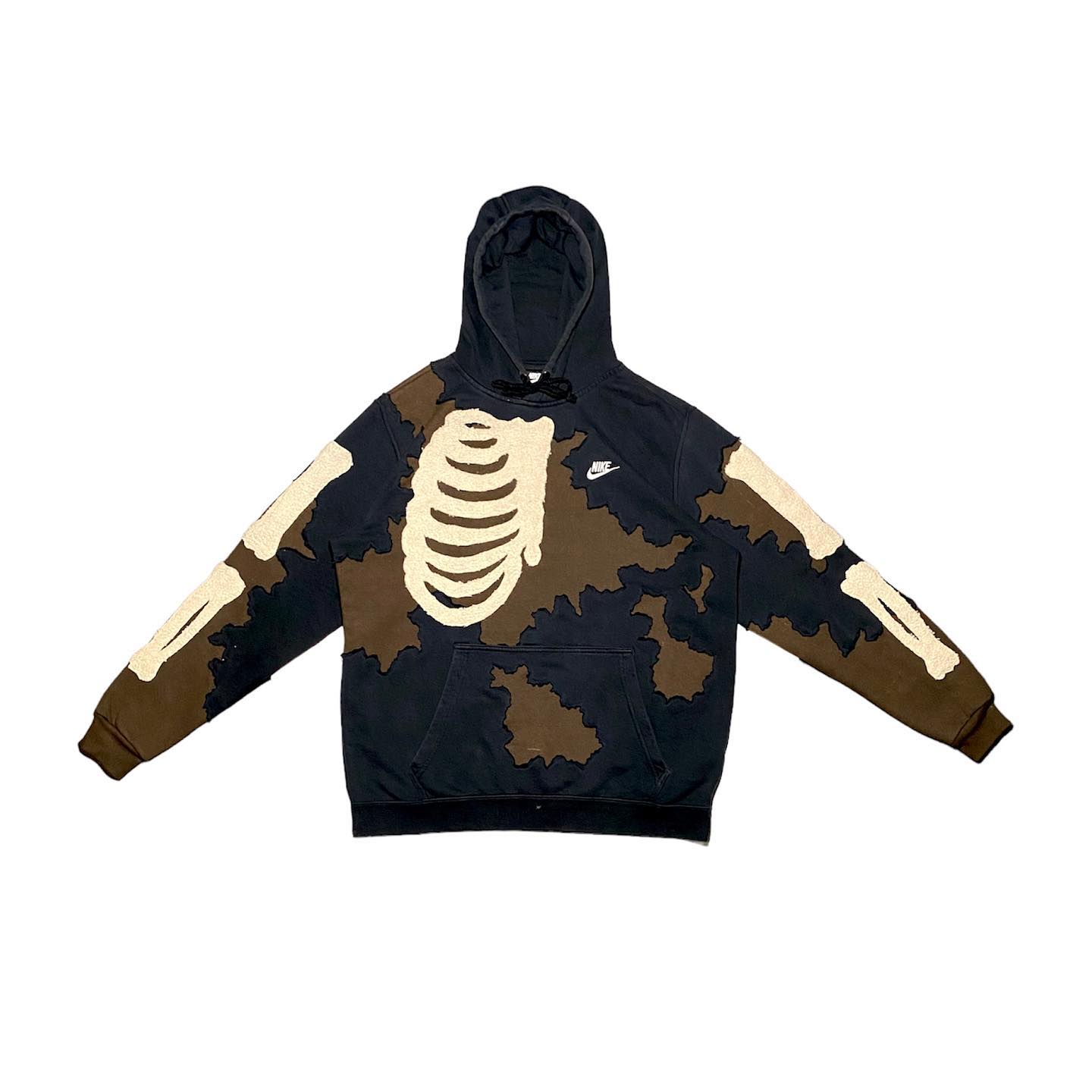 Reworked Nike Skeleton Rib Choco Hoodie