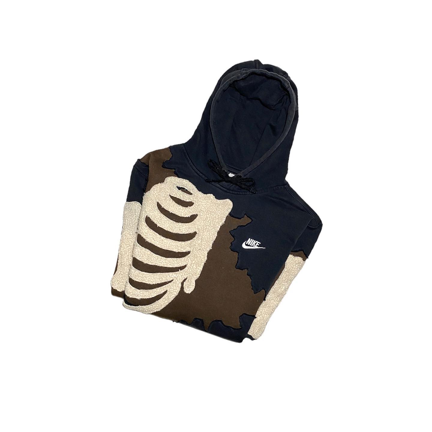 Reworked Nike Skeleton Rib Choco Hoodie