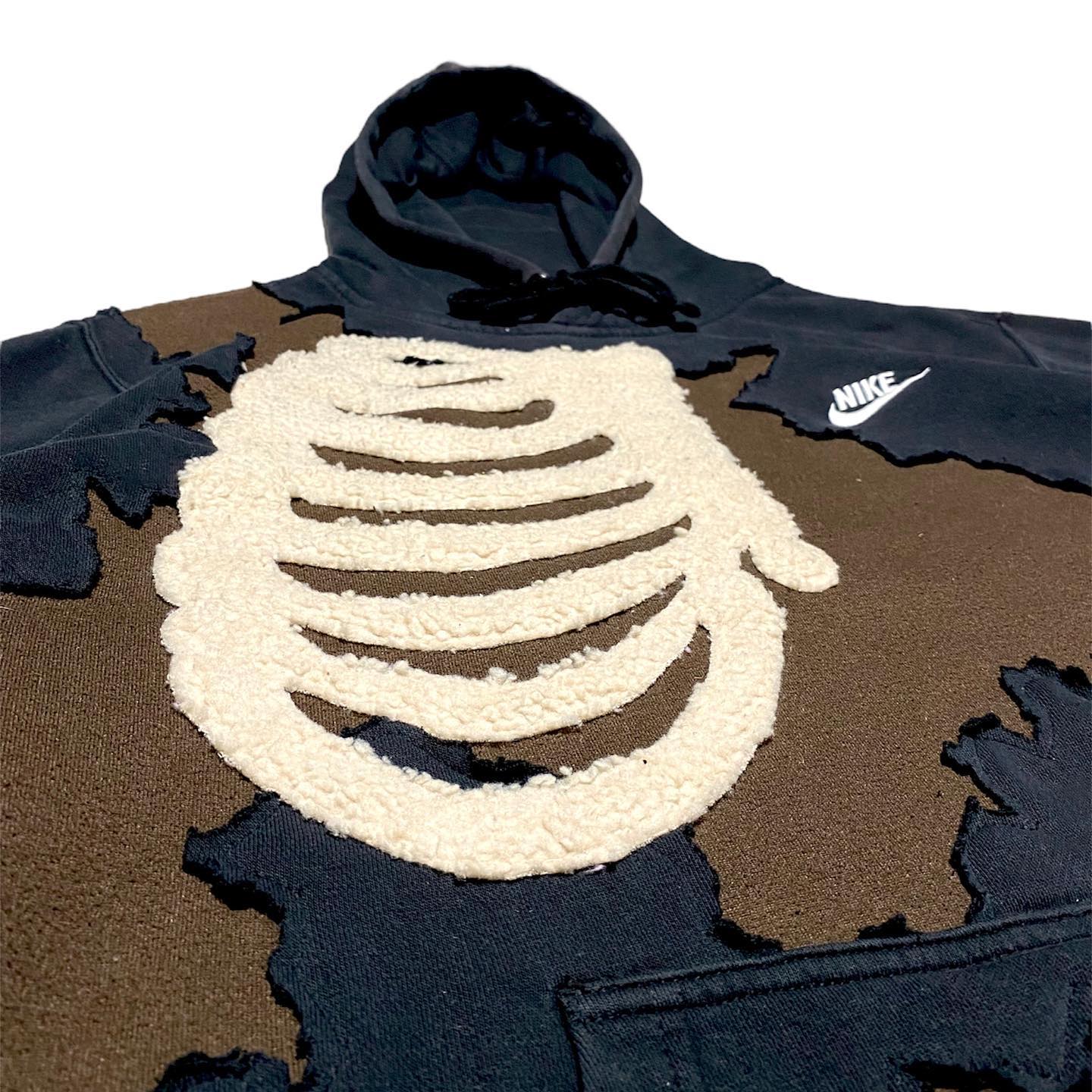 Reworked Nike Skeleton Rib Choco Hoodie