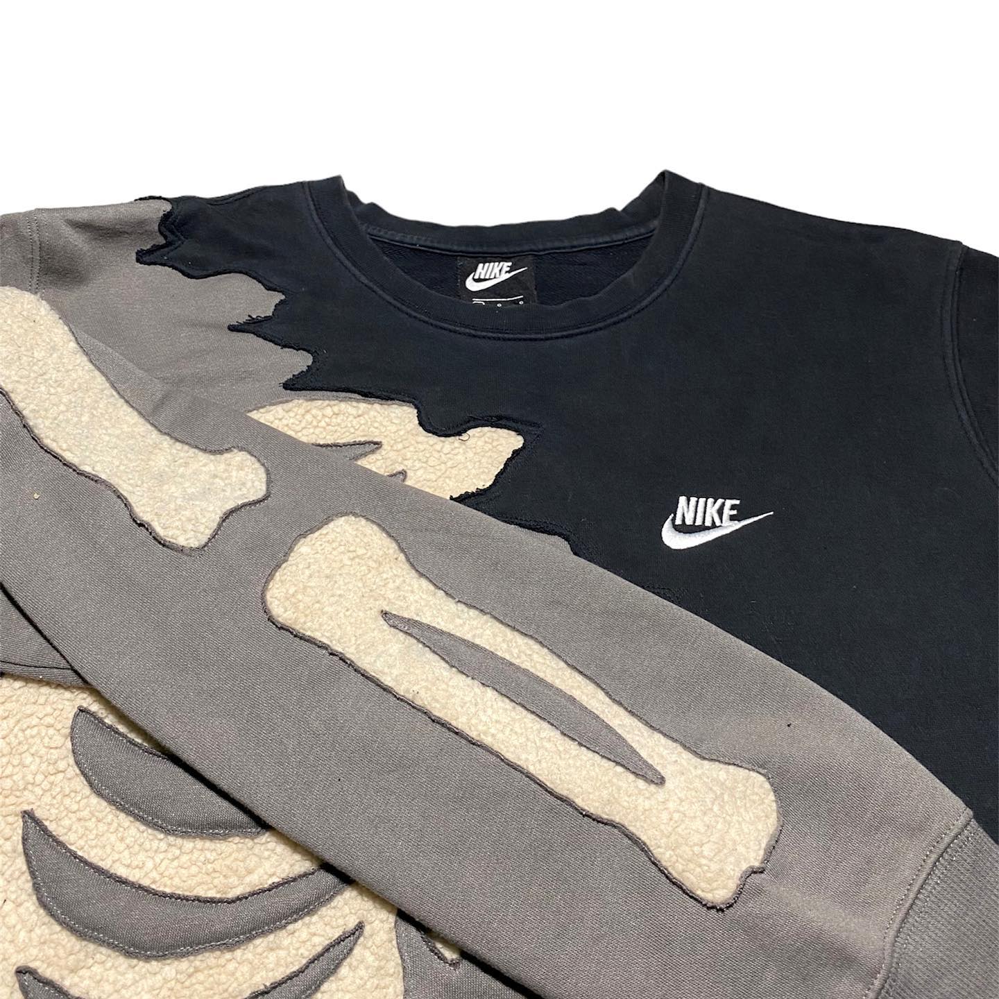 Reworked Nike Scratch Skeleton Sweatshirt Black/Gray