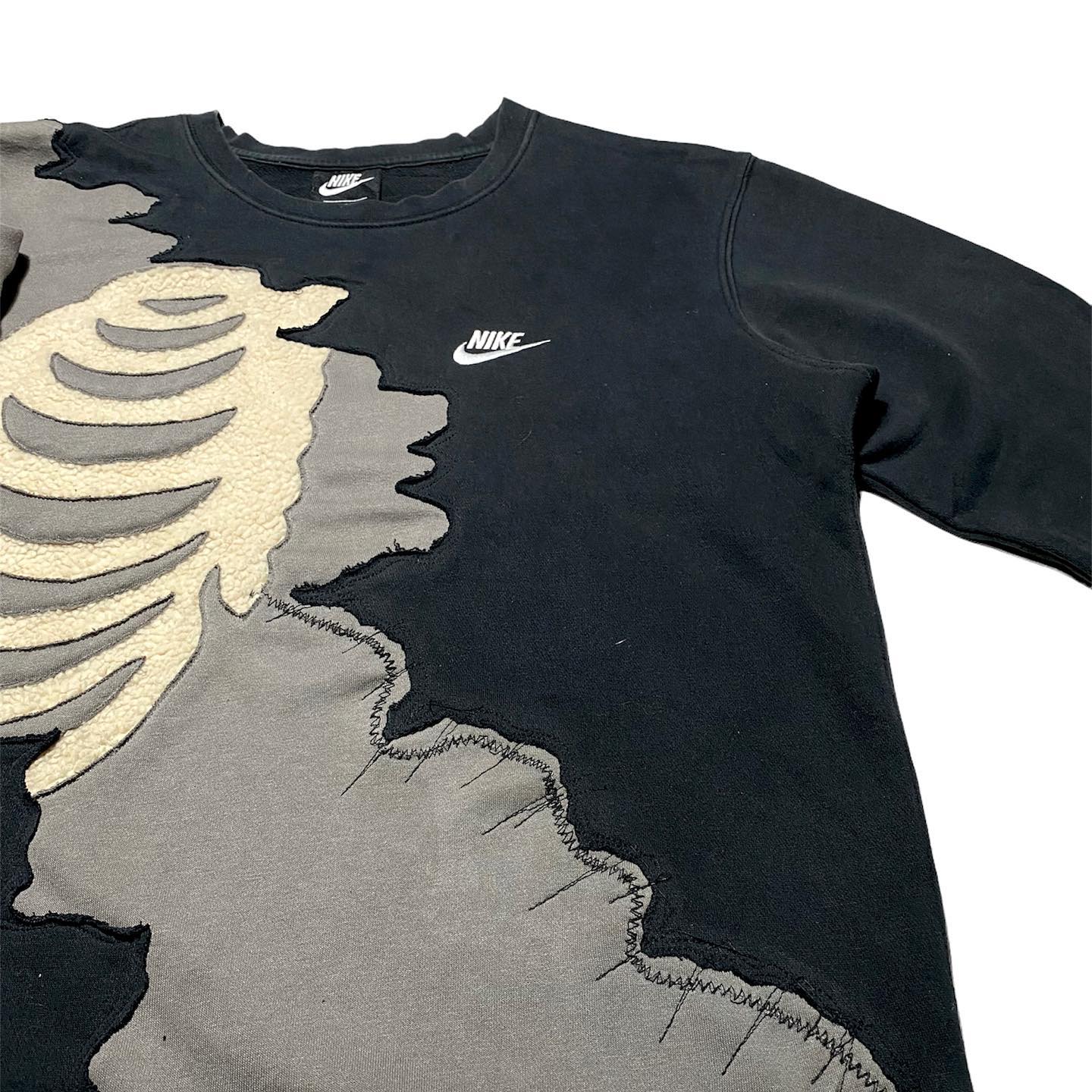 Reworked Nike Scratch Skeleton Sweatshirt Black/Gray