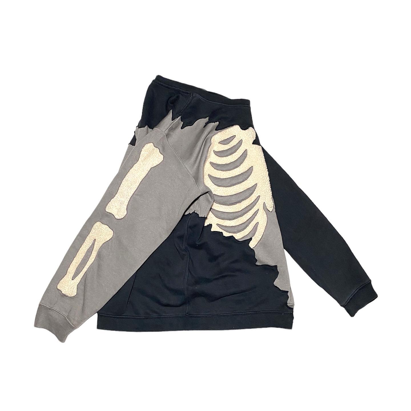 Reworked Nike Scratch Skeleton Sweatshirt Black/Gray