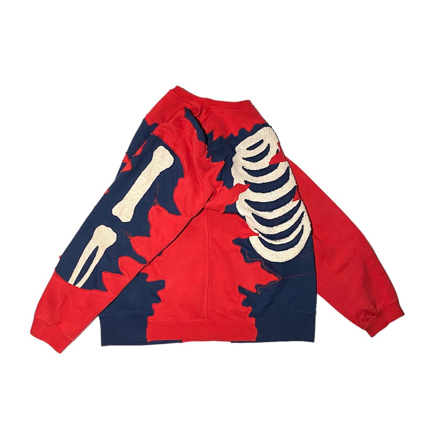 Reworked Nike Scratch Skeleton Sweatshirt Blue/Red