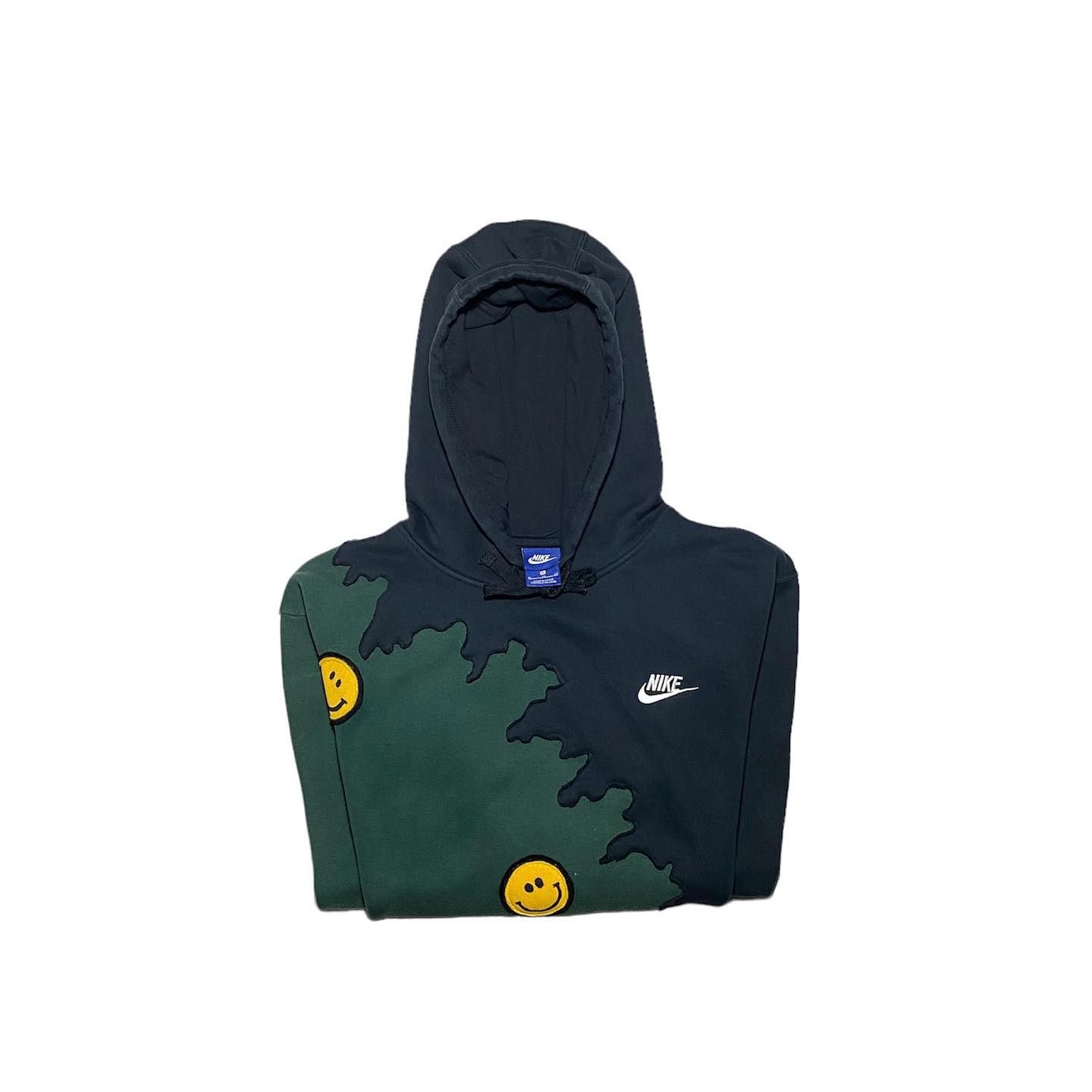 Reworked Nike Smiley Hoodie Black/Green