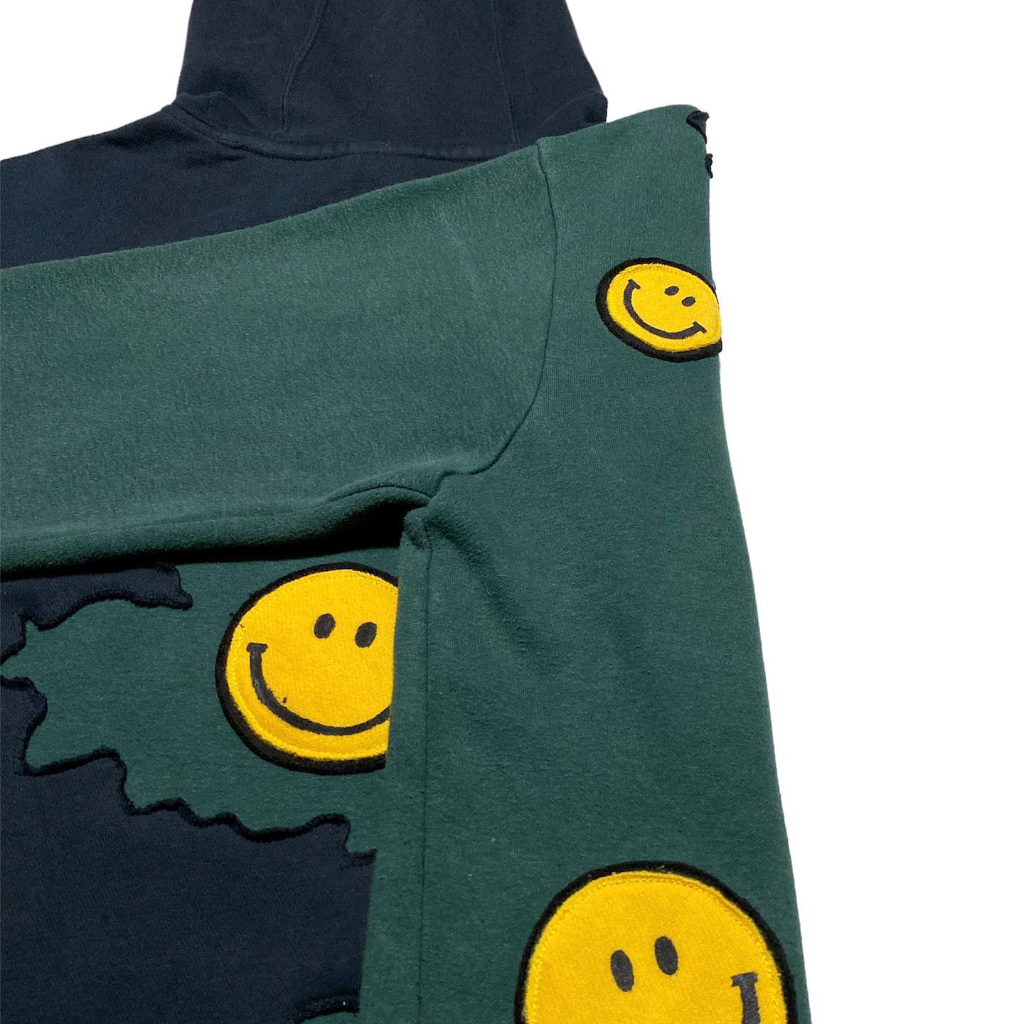 Reworked Nike Smiley Hoodie Black/Green