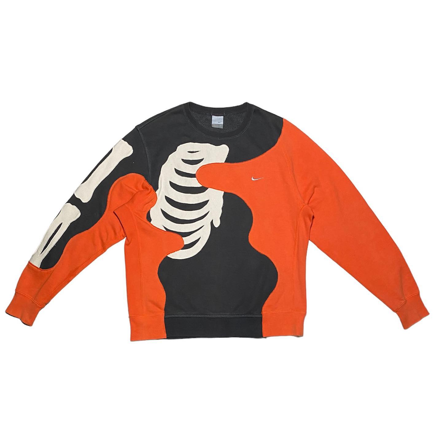 Reworked Nike Skeleton Sweatshirt Black/Orange/White