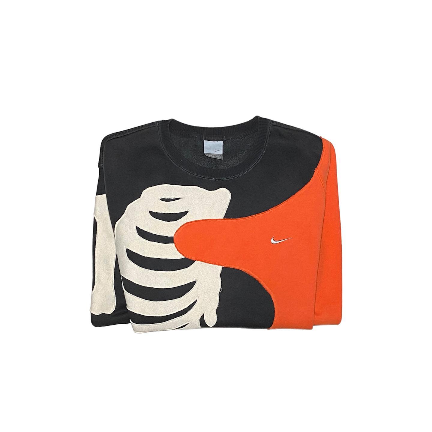 Reworked Nike Skeleton Sweatshirt Black/Orange/White