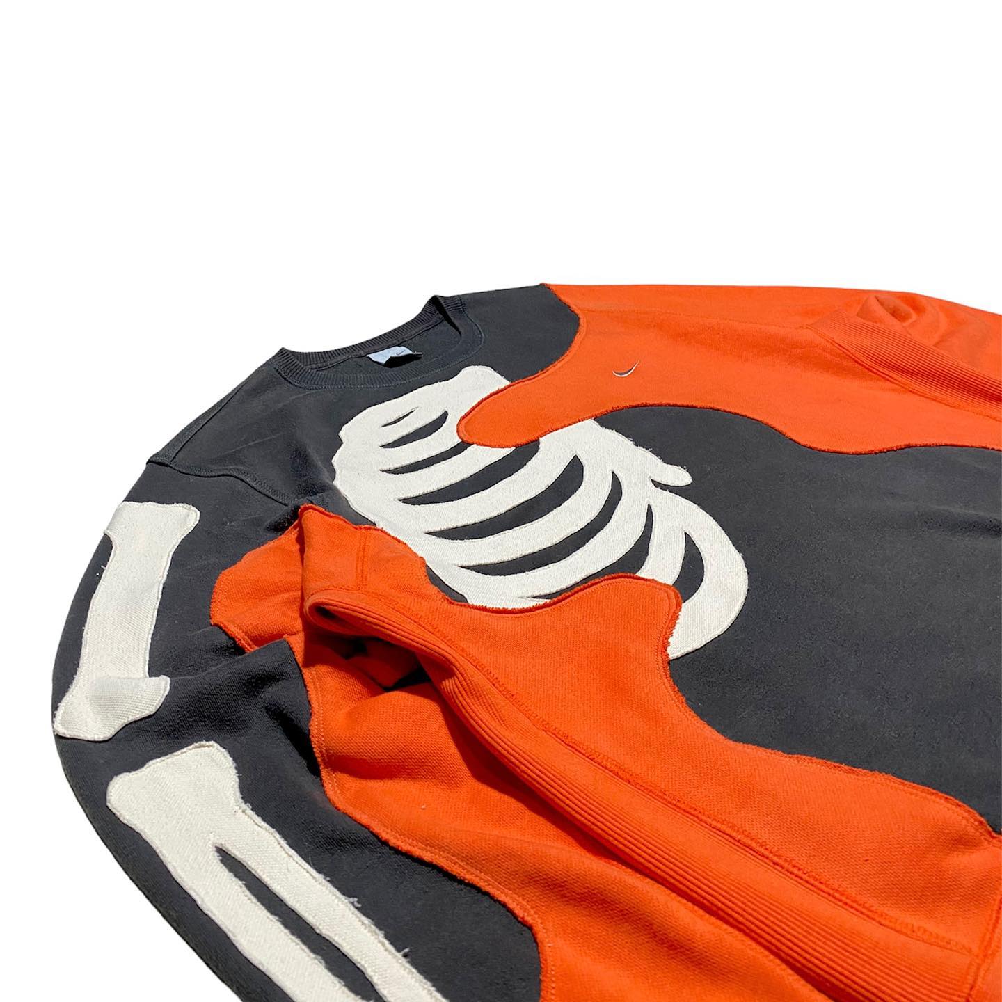 Reworked Nike Skeleton Sweatshirt Black/Orange/White