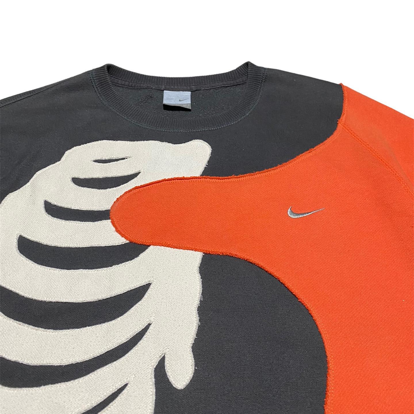 Reworked Nike Skeleton Sweatshirt Black/Orange/White