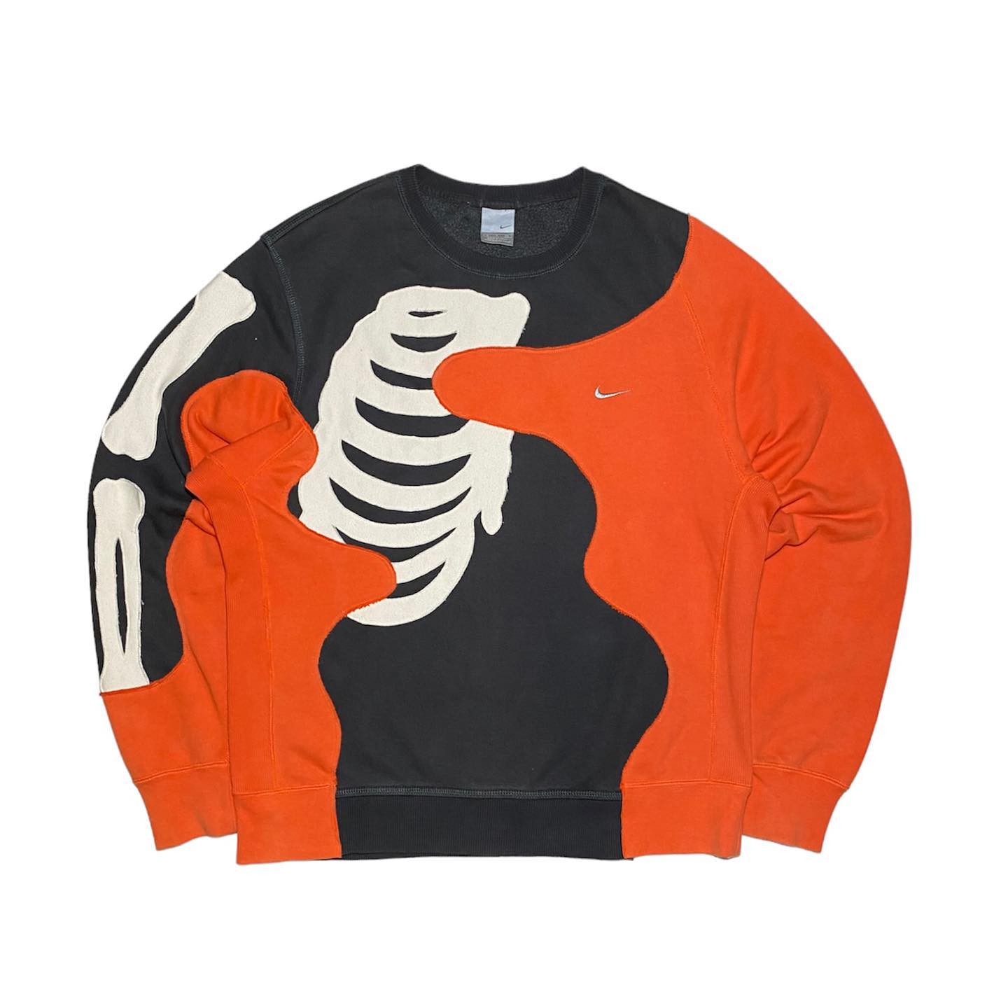 Reworked Nike Skeleton Sweatshirt Black/Orange/White