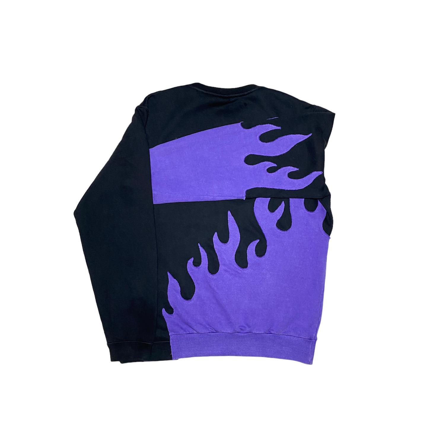 Reworked Nike Purple Flames Sweatshirt