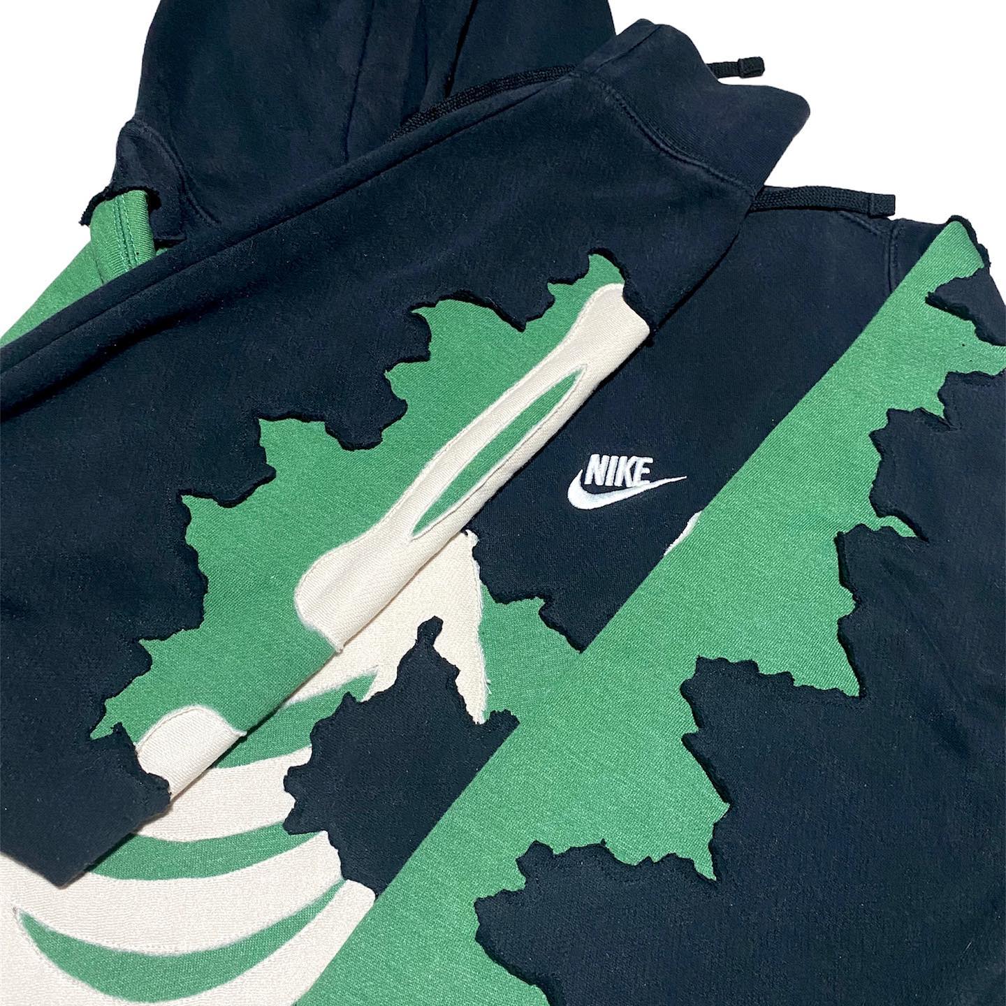 Reworked Nike Skeleton Scratch Hoodie Green