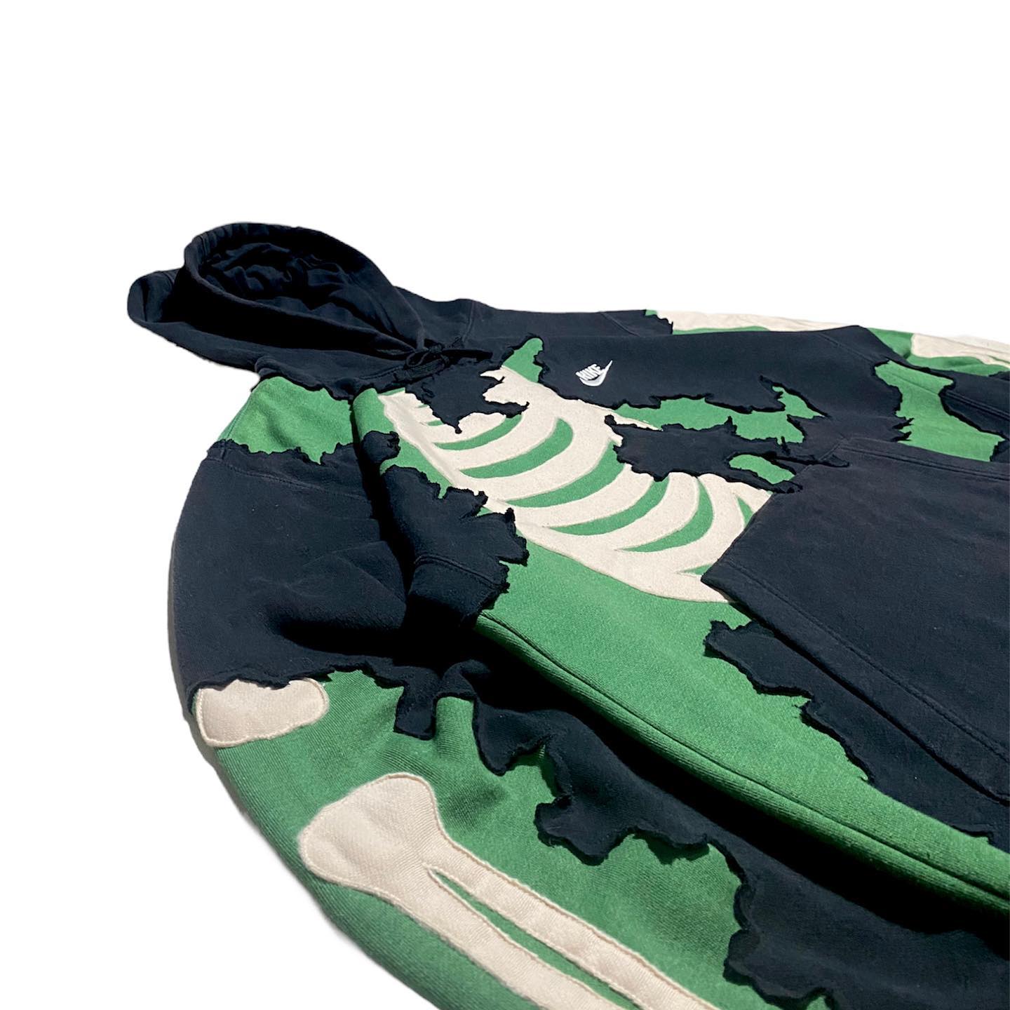 Reworked Nike Skeleton Scratch Hoodie Green