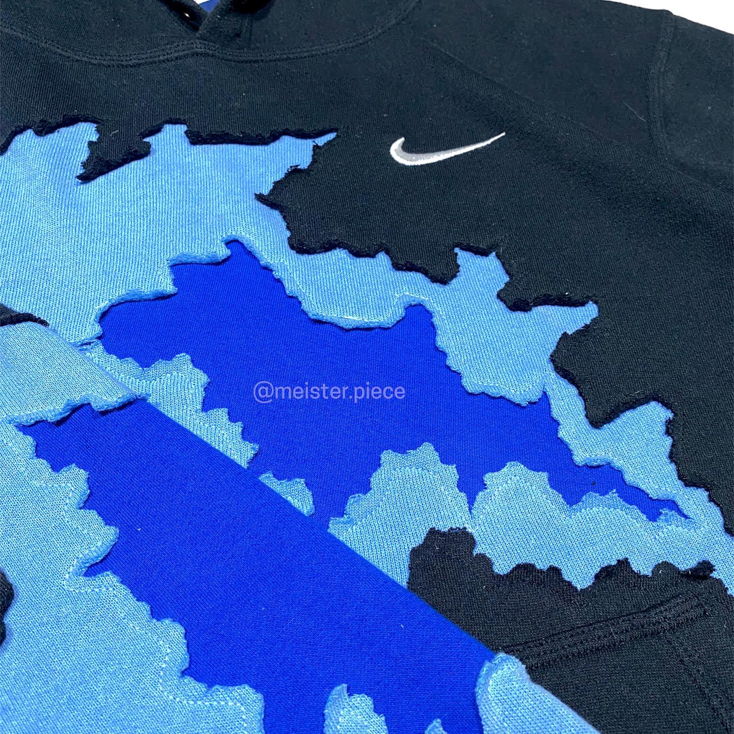 Reworked Nike Scars Hoodie Blue