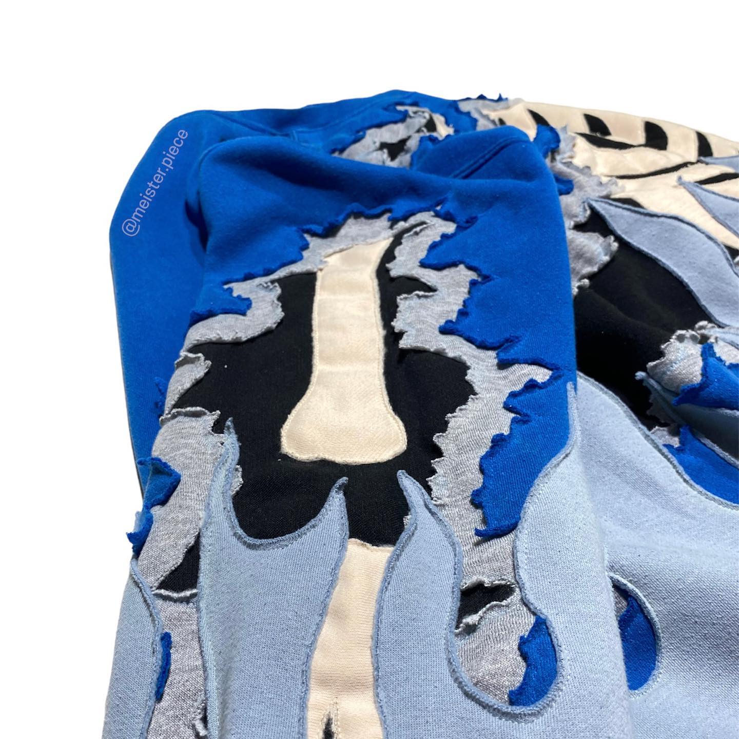 Reworked Nike Skeleton Scars Sweatshirt Blue