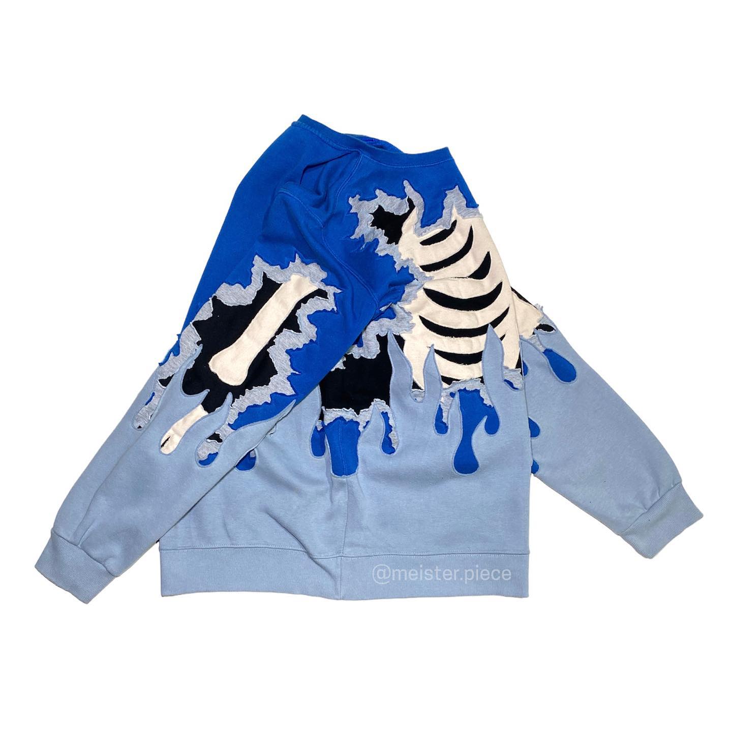 Reworked Nike Skeleton Scars Sweatshirt Blue