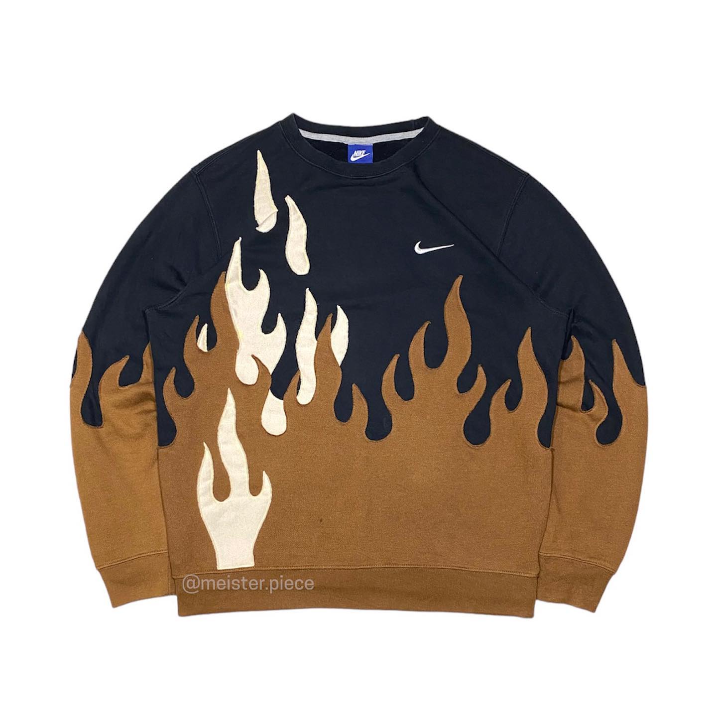 Reworked Nike Flames Choco Sweatshirt Black