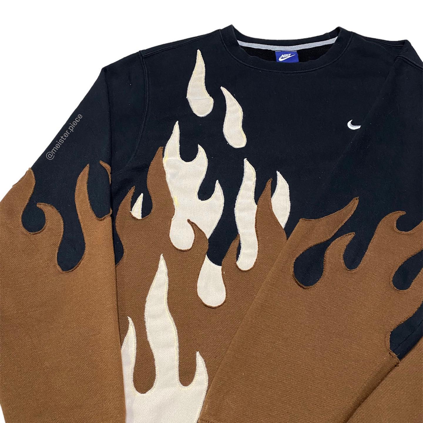 Reworked Nike Flames Choco Sweatshirt Black