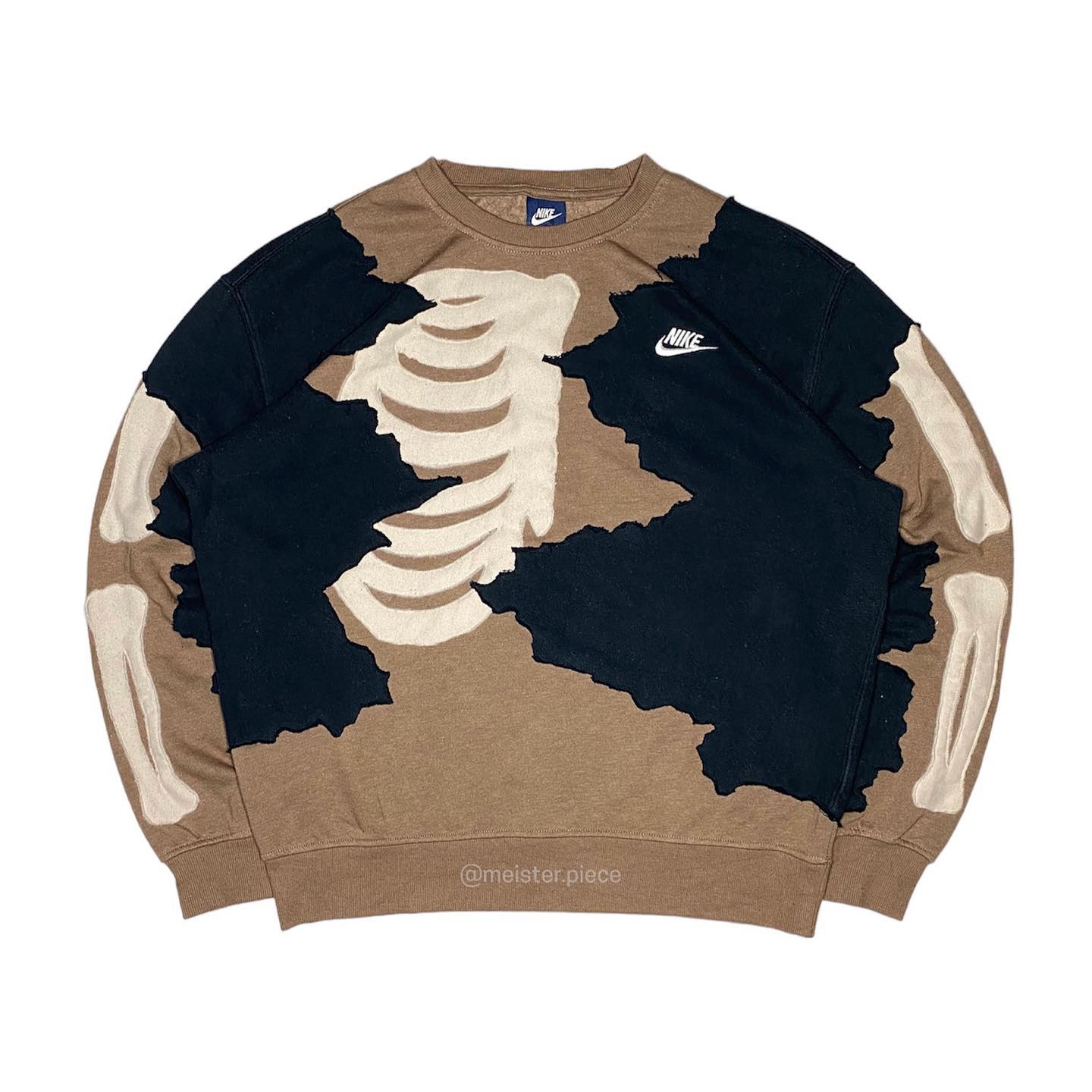 Reworked Nike Skeleton Scratch Sweatshirt Black/Choco