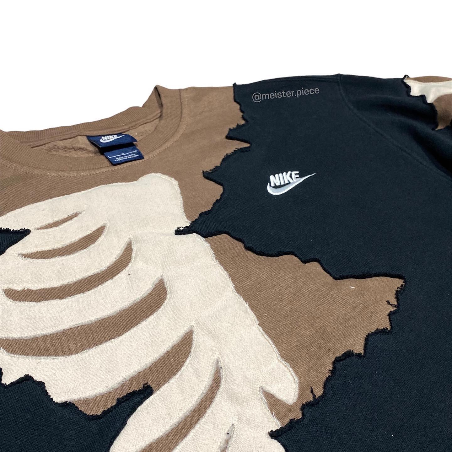 Reworked Nike Skeleton Scratch Sweatshirt Black/Choco