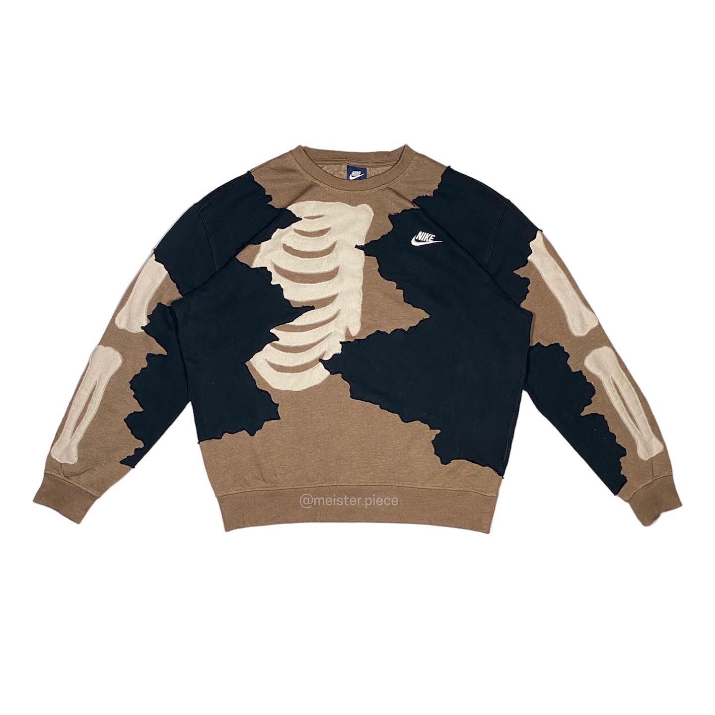 Reworked Nike Skeleton Scratch Sweatshirt Black/Choco