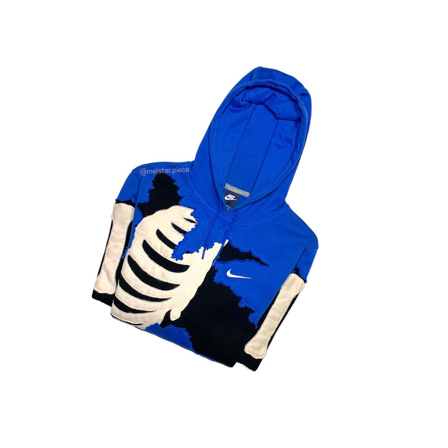 Reworked Nike Skeleton Scratch Hoodie Blue/Black