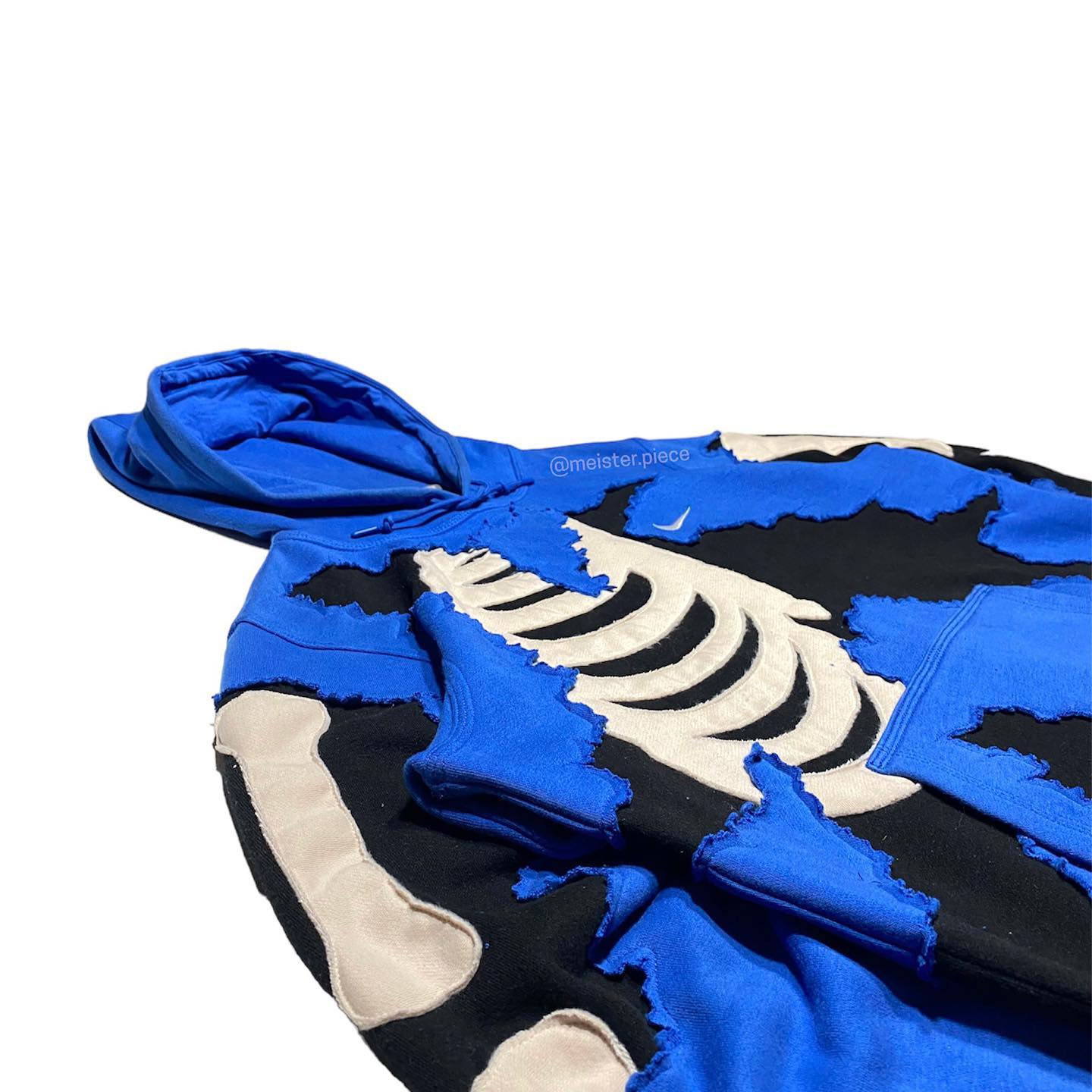 Reworked Nike Skeleton Scratch Hoodie Blue/Black