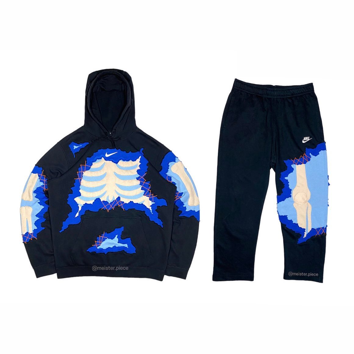 Reworked Nike Skeleton Scratch Set Black/Blue