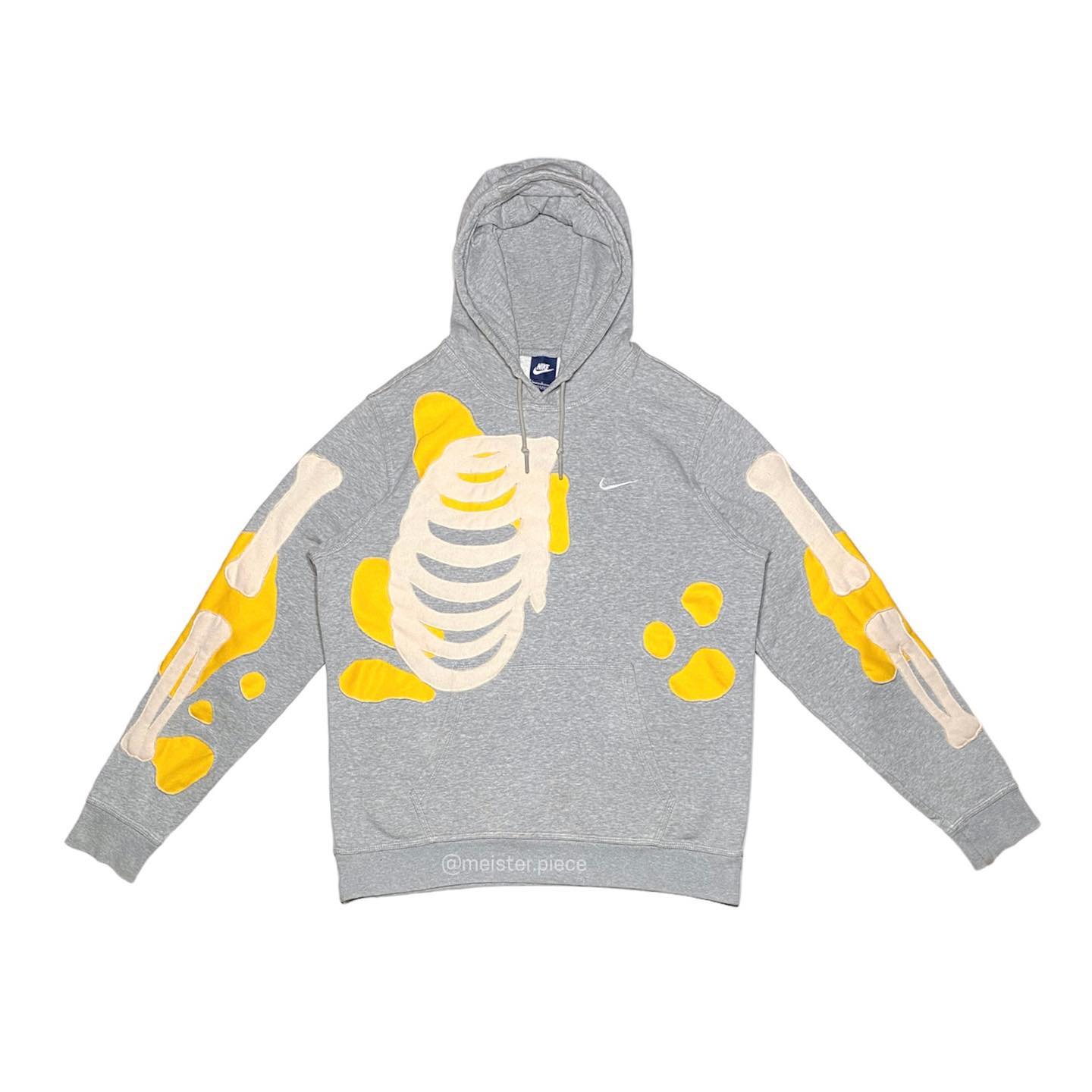 Reworked Nike Skeleton Scratch Hoodie Gray/Yellow